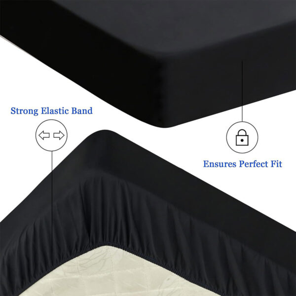Black Waterproof Mattress Protector Fitted Cover - WMP-Black - Image 4