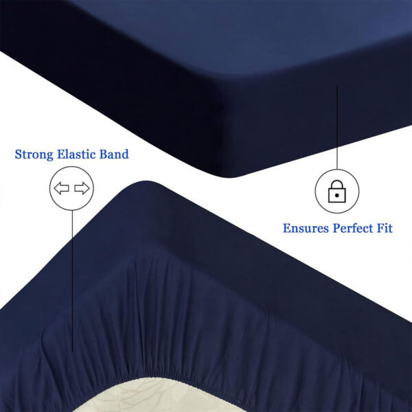 Blue Waterproof Mattress Protector Fitted Cover - WMP-Blue - Image 3