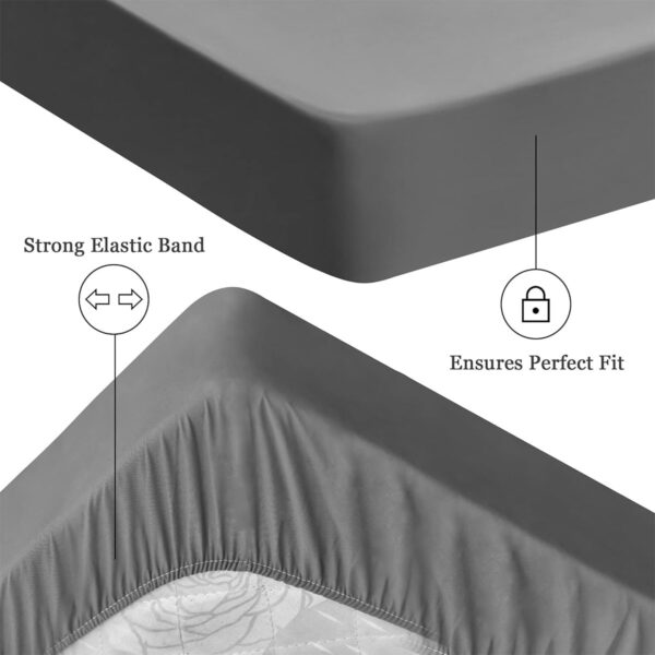 Dark Grey Waterproof Mattress Protector Fitted Cover - WMP-DGrey - Image 2