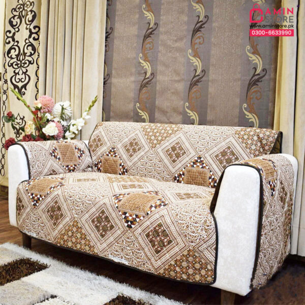 Sofa-23 - Quilted Cotton Sofa Coat / Couch Cover