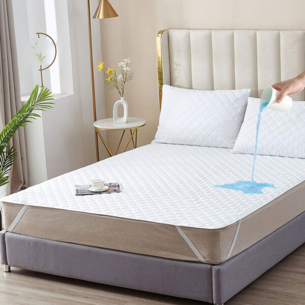 King Size Quilted Mattress Protector with Elastic Band Straps