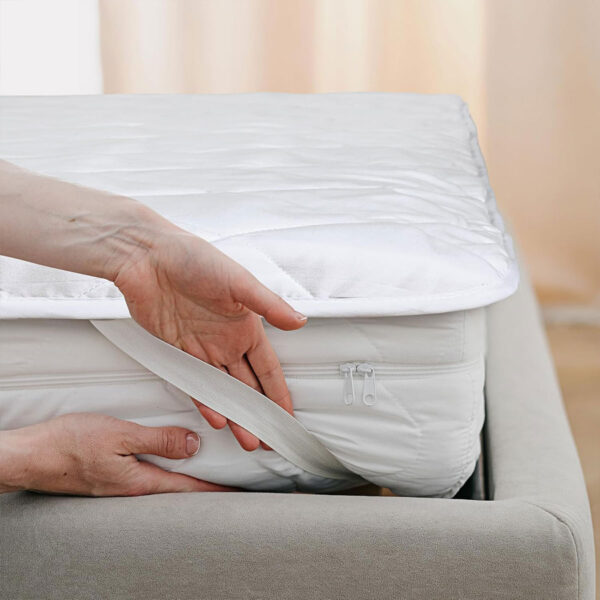 King Size Quilted Mattress Protector with Elastic Band Straps - Image 5