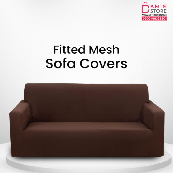 Fitted Mesh Sofa Cover - Brown