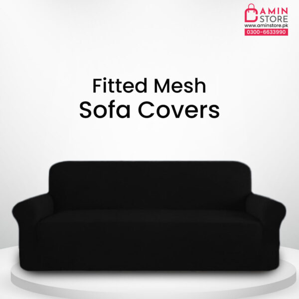Fitted Mesh Sofa Cover - Black